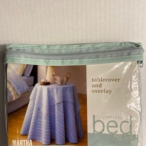Martha Stewart  stripe table cover & over lay new in packaging vintage